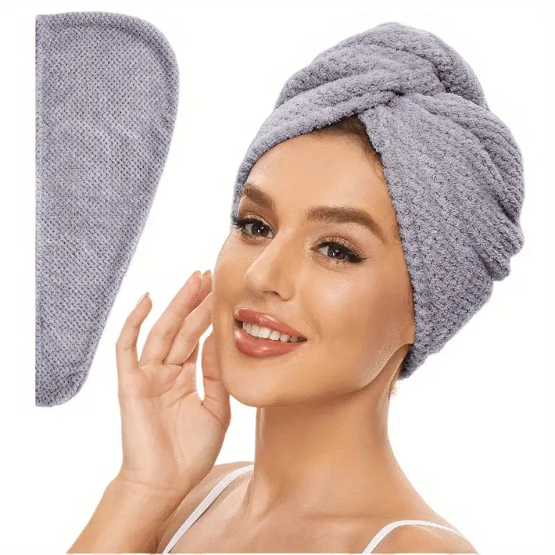 Soft & Textured Hair Towel Rap/Cap - Absorbent 9.8 "X 25.5" Wrap