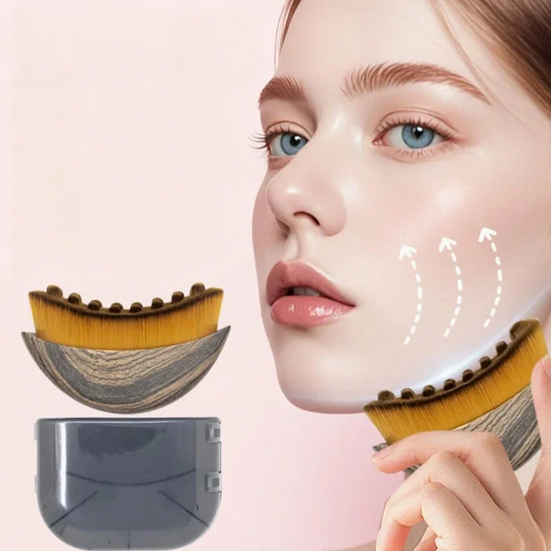 1-2PCS Portable Face Sculpting Massage Brush Ergonomic Contour Design Lymphatic Drainage Chin Lifting Home Spa Massage Tool