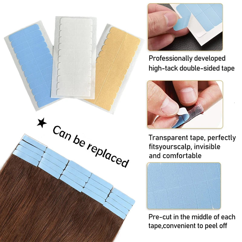 6Sheets=72Pcs Double-Sided Tape Strips For Toupee Lace Wigs Adhesives Hair Extensions Tape Toupee Glue Wig Tape For Men