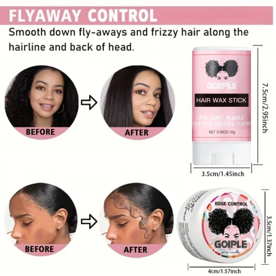 GOIPLE Beginners Lace Wig Styling Products Long-Lasting Finishing Wax Stick and Edge Control Gel Wig Bonding Glue Small Size Kit