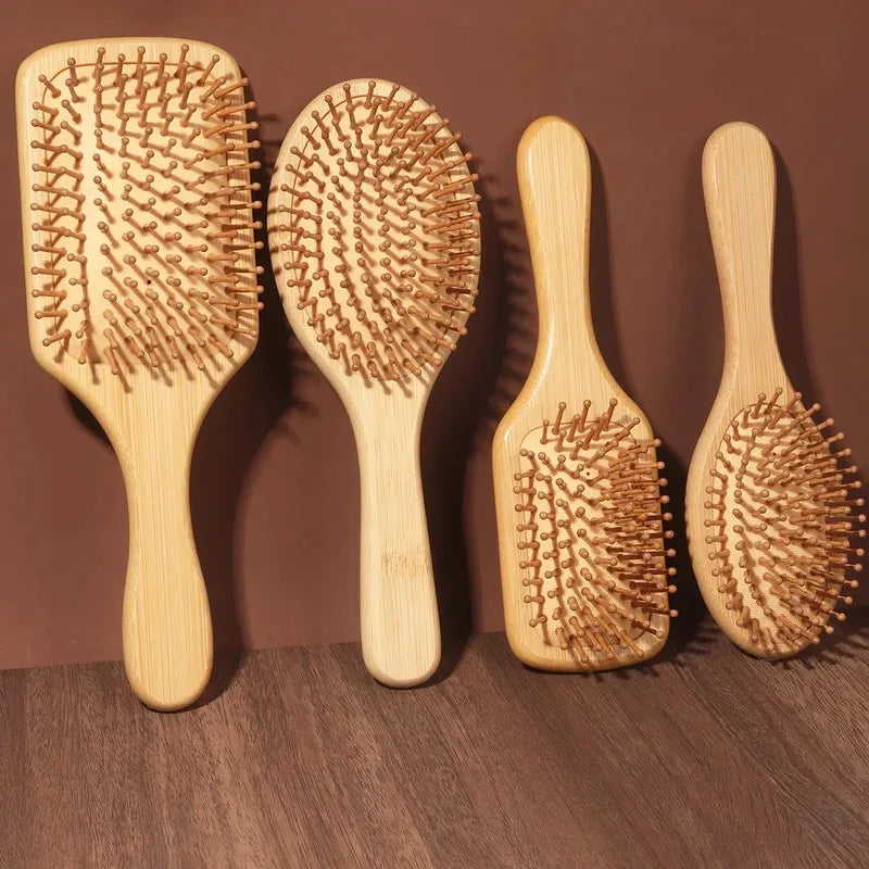 Solid Wood Bamboo Cushion Comb Can be used for scalp massage and hair smoothing The air cushion has excellent resilience Large B