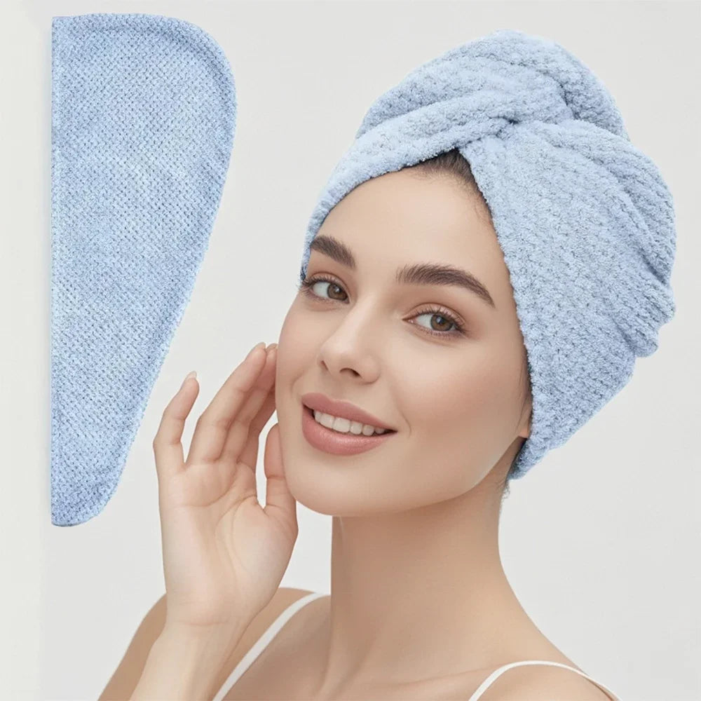 Soft & Textured Hair Towel Rap/Cap - Absorbent 9.8 "X 25.5" Wrap