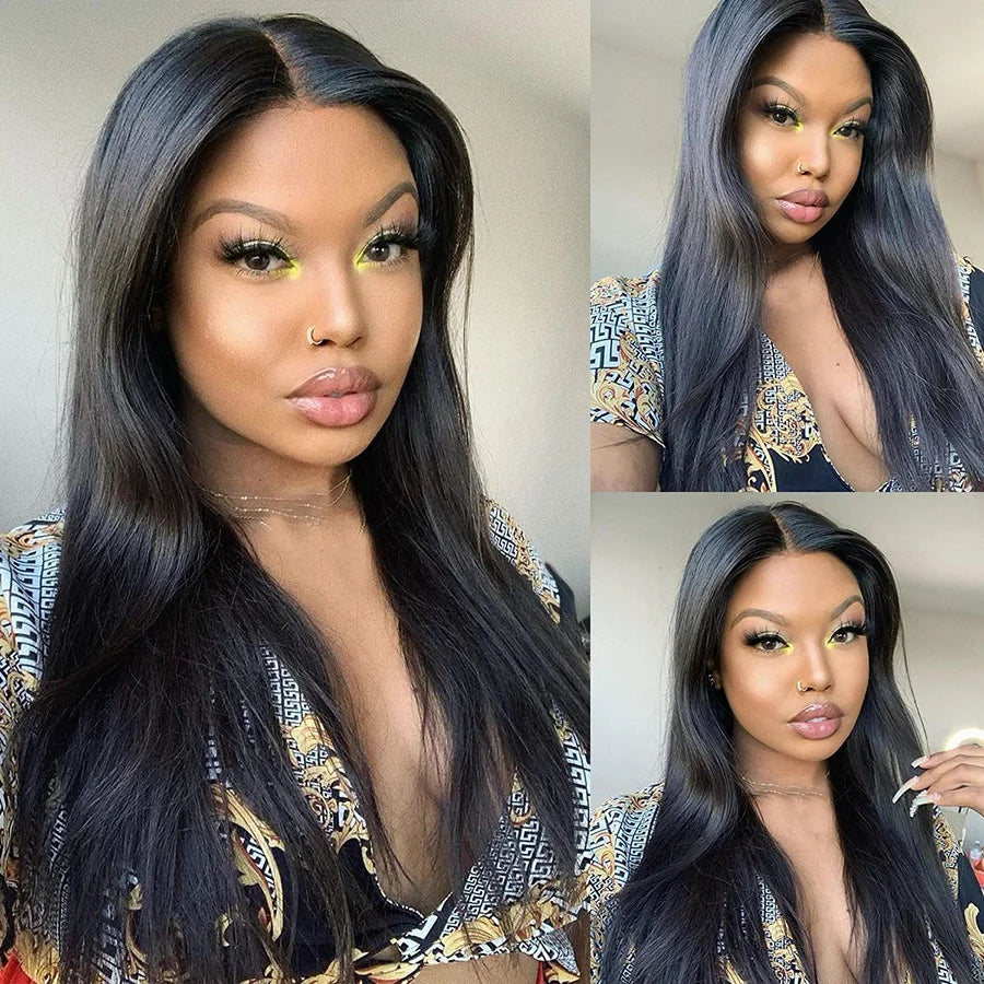 250% Density - All Natural Brazilian 5x5 Glueless Wear and Go Wig 13x4 13x6 HD Transparent Bone Straight Lace Frontal Wigs