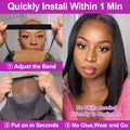 Brazilian Human Hair Bob Wigs Glueless HD Lace Front Wig No Glue Short Bone Straight Lace Frontal Wig Ready to Wear 250 Density